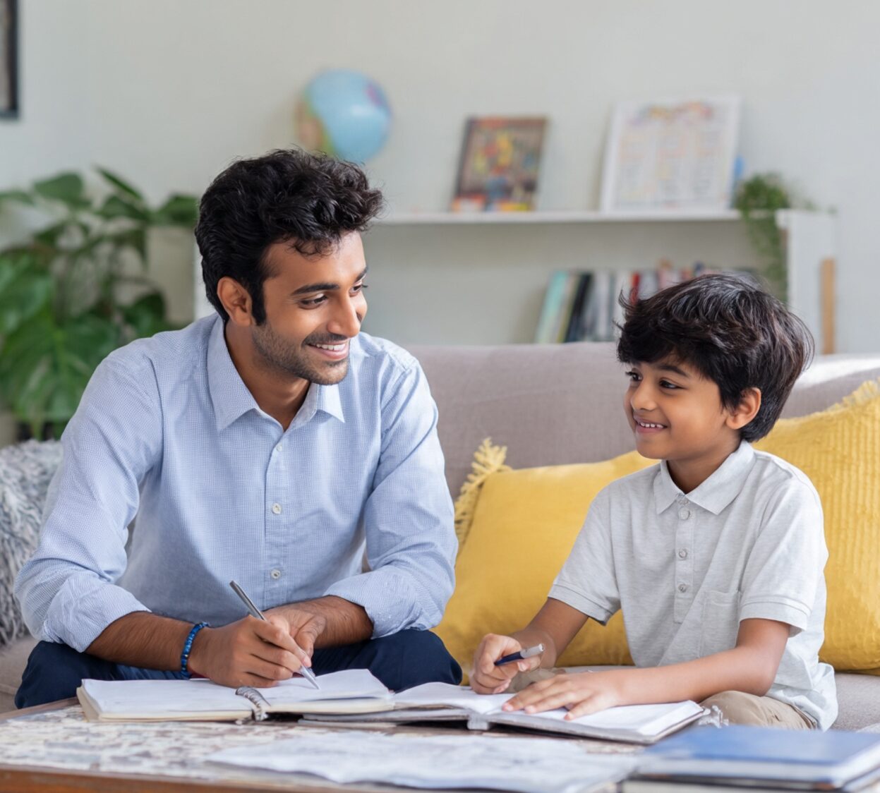 Tutor teaching student